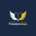 Freedomsteps logo book have wings